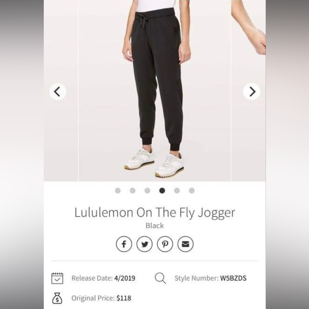 Lululemon On the Fly Joggers Size 6